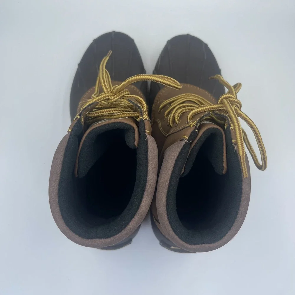 Aleader Duck Boots Men's Size 9 Brown Rubber Waterproof Winter Snow Shoes